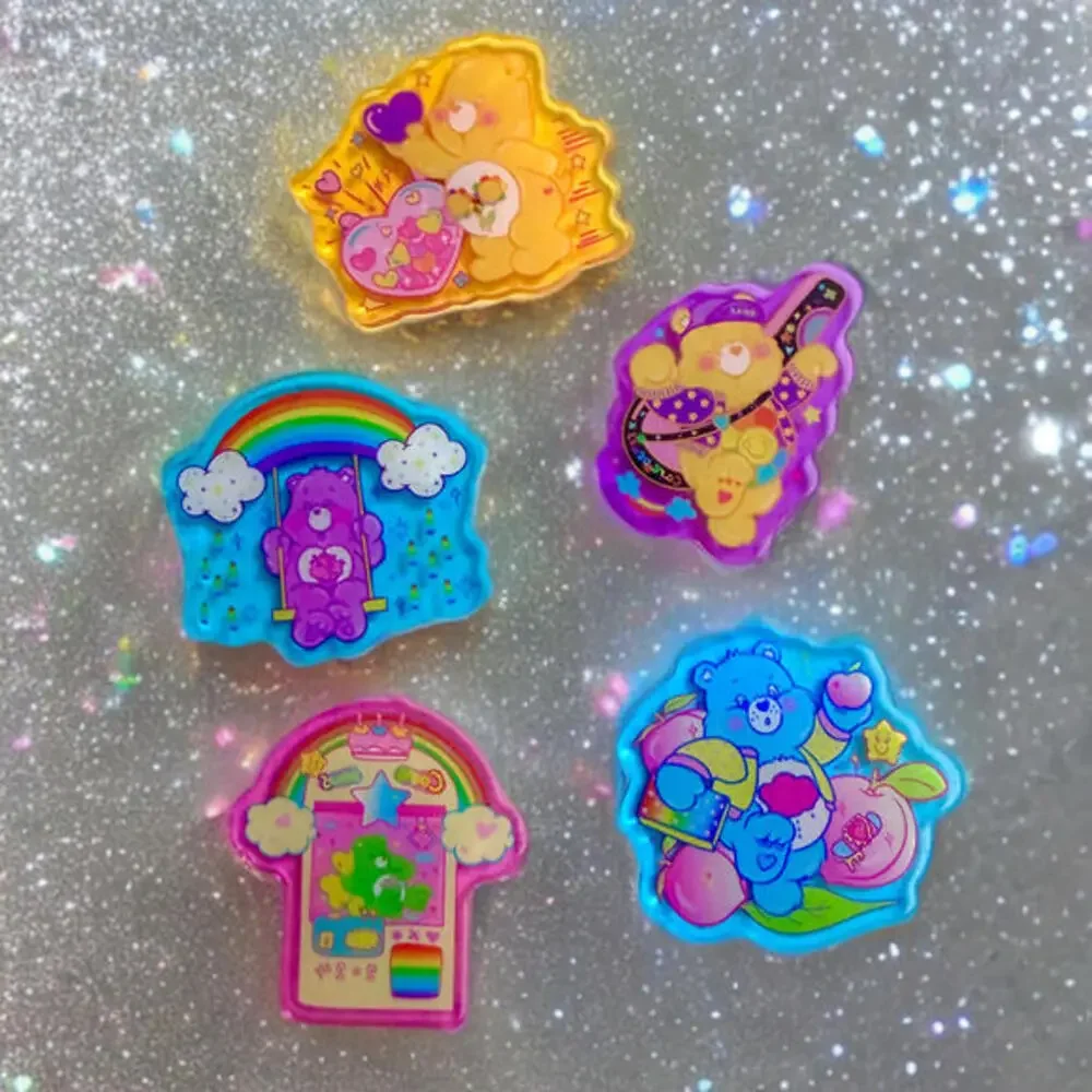 Care Bears Magnet Set Of 5, Rainbow Acrylic Handmade for Fridge Share Grumpy